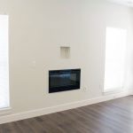 An electric fireplace