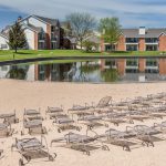 The sandy beach on the lake