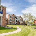 Wide walking paths encircle the lake